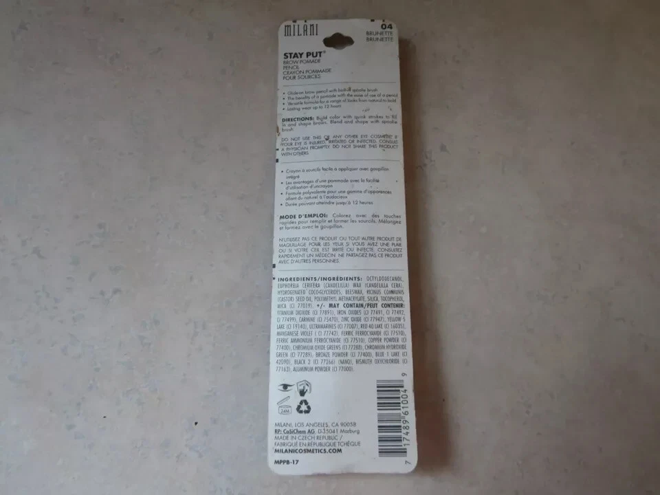 1 Milani Stay Put Brow Pomade Pencil 04 BRUNETTE *New Sealed* - Image 2 of 3