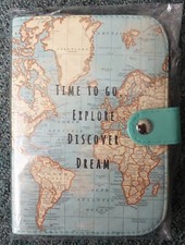 SEALED NEW Sass & Belle Vintage Map Time To Go Passport Holder / Cover