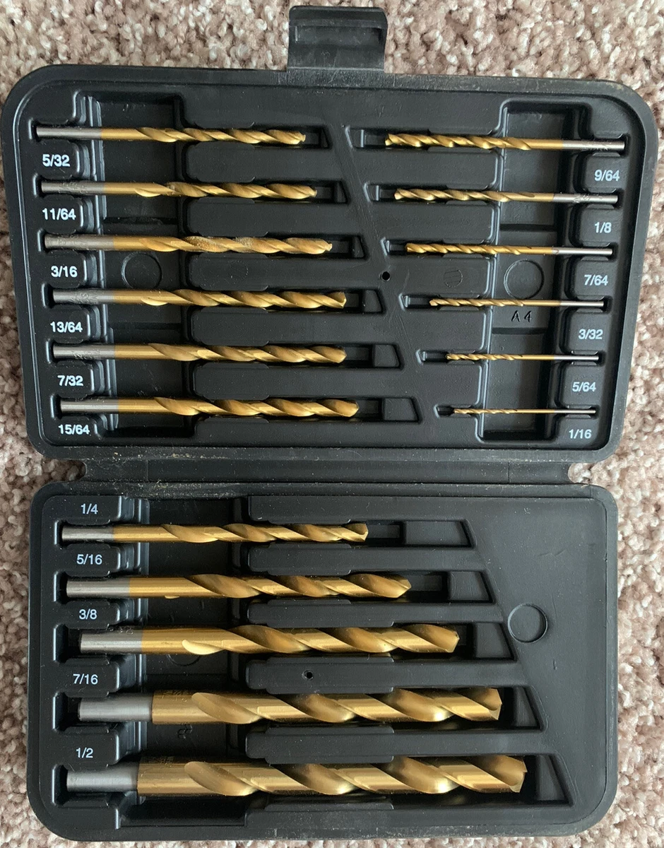Black Decker 15573 17 Piece Split Point Titanium Drill Bit Set w Case
