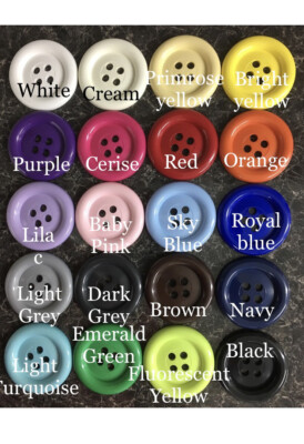 Riesige Clownknöpfe groß 100 Linien/64 mm 20 Farben Auswahl 2/10/25/50 Pack