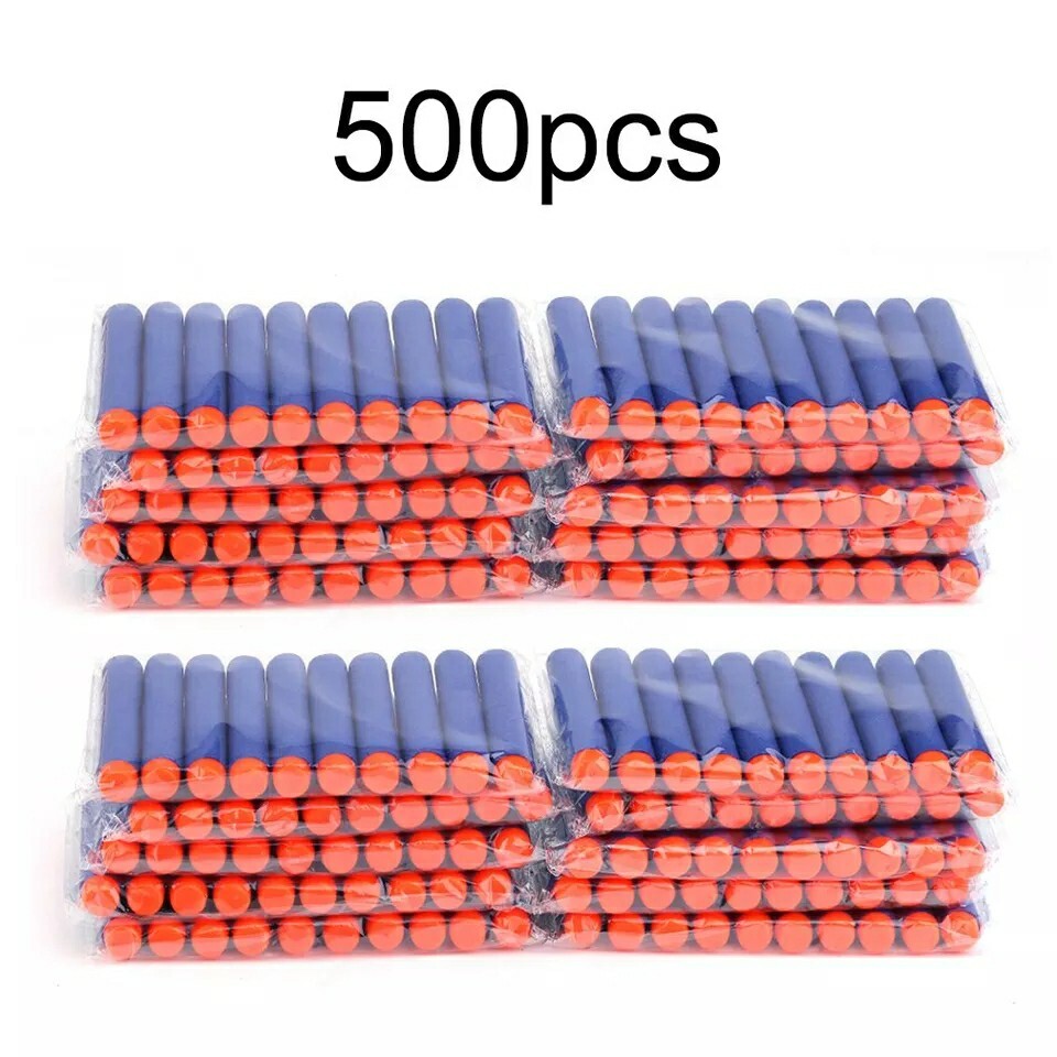 Fléchettes pour Fusil Nerf en Mousse : Lot de 500 Balles Souples Spécial Grand Jeu Enfant