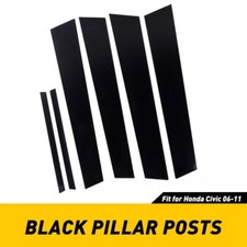 For Honda Civic 2006-11 4dr Car 6pcset Black Pillar Posts Door Trim Cover Kit