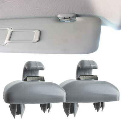 Pair Grey Sun Visor Clip 8E0857562A For Audi A1 A4 A5 A7 Q3 Q5 B6