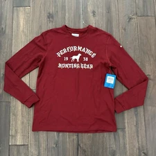 Columbia Performance Hunting Gear 1938 Maroon Thermal Long Sleeve Shirt S NWT