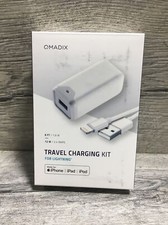 Qmadix Travel Charging Kit white 6’ Lightning to USB-A CableMFi-Certified #N2-18