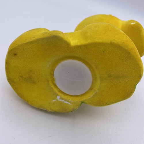 Vintage Flocked Neon Yellow Green And Orange Puppy Coin Piggy Bank w/ Stopper - Picture 10 of 10