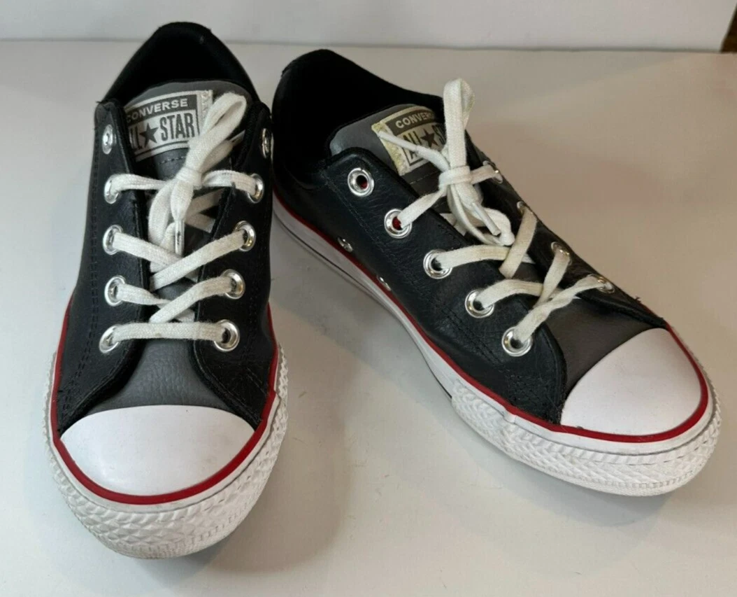 Converse Star Junior 1 Taylor Black Red Trim | eBay