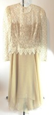 Vintage Cachet by Bari Protas Ivory Lace Party Wedding Formal Dress Size 5/6