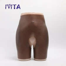 Silicone Buttock Shape Pants Open Pants Suntan Silicone Underwear Size XL