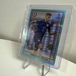 Christian Pulisic 2020-21 Topps Merlin Chrome Aqua Hyper Prism Refractor #21