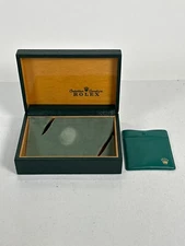 VINTAGE GENUINE ROLEX watch box case 68.00.3 green wood leather 240624003yA