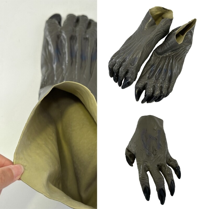 Werewolf Latex Werewolf Hand/Foot Costume Halloween Werewolf Gloves eBay