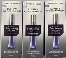 3 Pack Bausch Lomb Lumify Eye Illuminations Brightening Eye Cream 0.5 oz/15 g x3