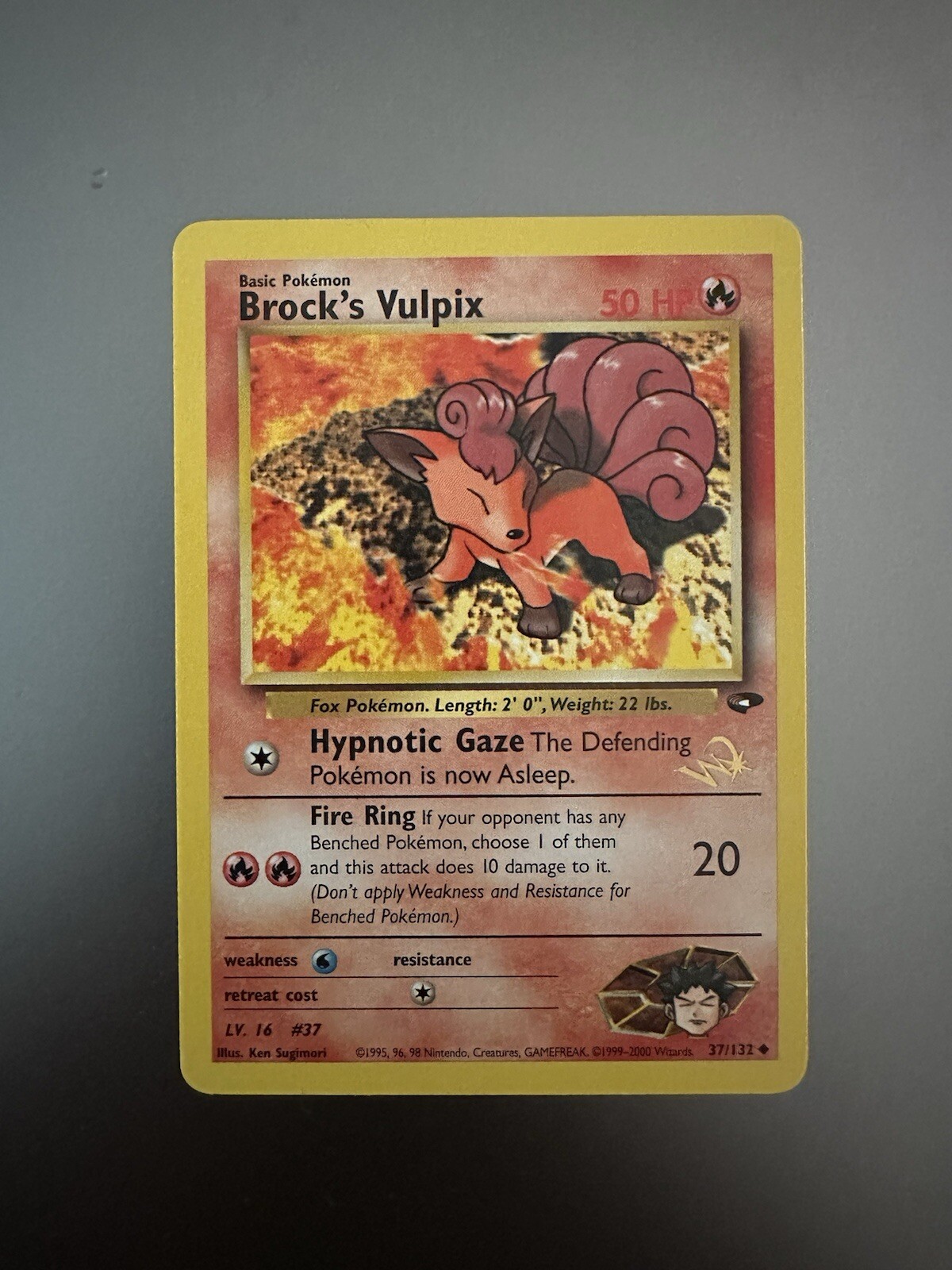 BROCK'S VULPIX With W WOTC Stamp Pokemon Card - WOTC Promo - 37/132 - LP