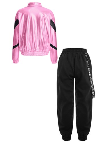 Kids Girls Dancewear Jazz Tracksuit Casual Activewear Athletic Long Sleeve 2pcs - Picture 38 of 58