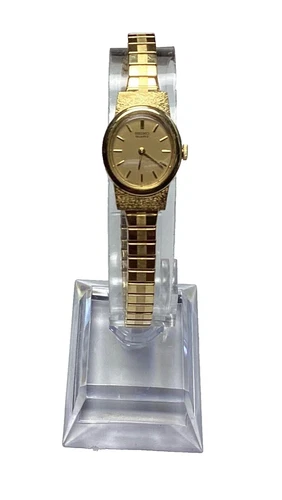 Seiko Gold Tone Ladies Quartz Watch 1400-8339 Stretch Band New Battery