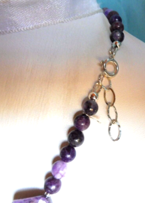 Collier En Phosphosidérite Et Argent Massif 925 - 250 Carats - 44,5 Cm - Neuf Avec étiquettes
