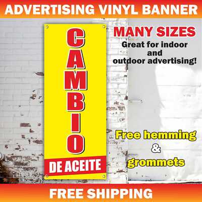 CAMBIO DE ACEITE Advertising Banner Vinyl Mesh Sign OIL CHANGE Car Auto Service