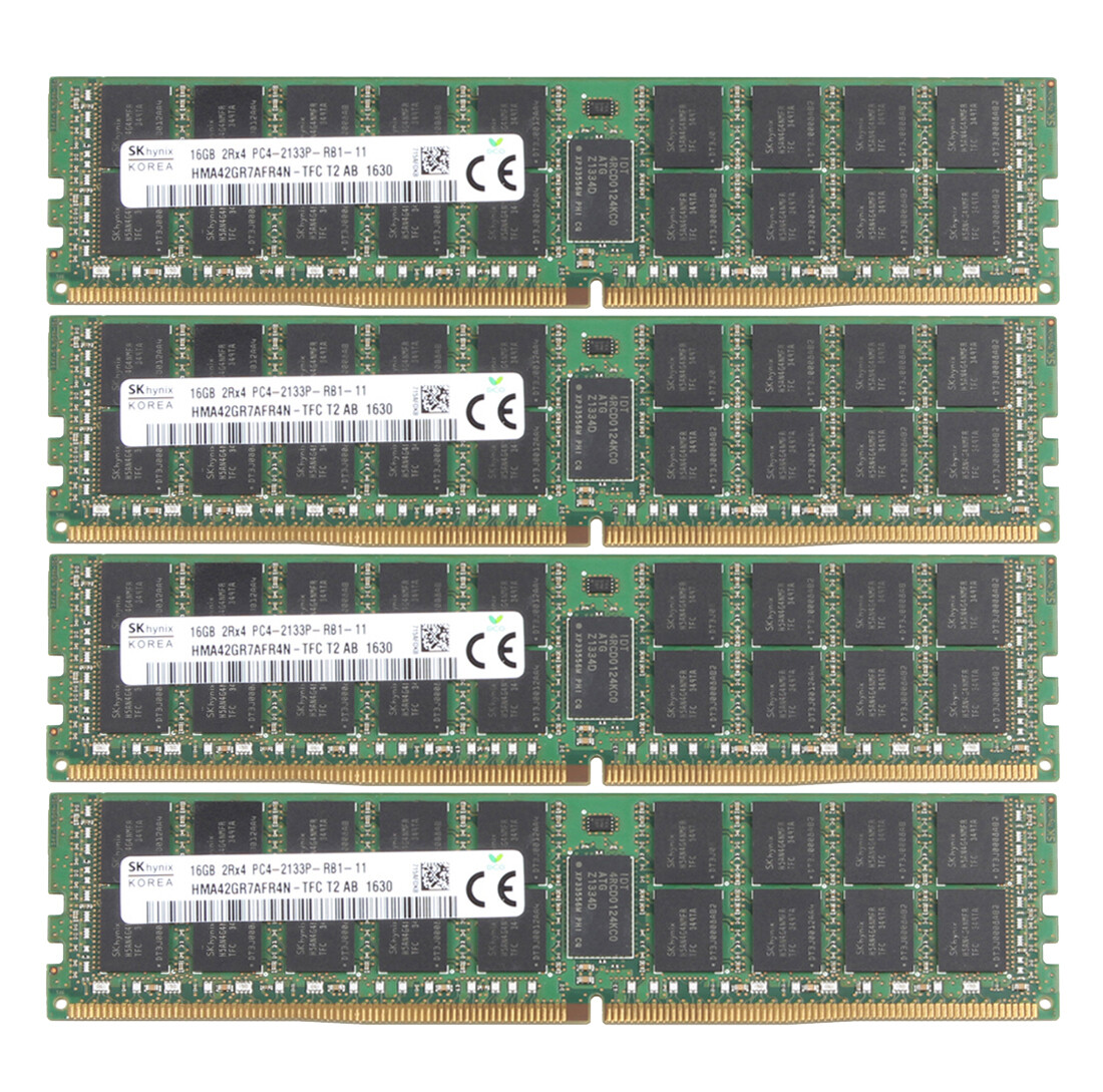 SK Hynix 4x 16GB 2RX4 PC4 2133P-RB1-11 DDR4 REG-ECC DIMM Server