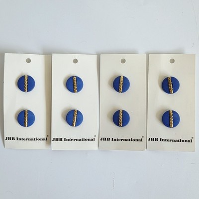 NEW JHB International Buttons Set Blue Gold Brazil 5/8'' Original Store Card