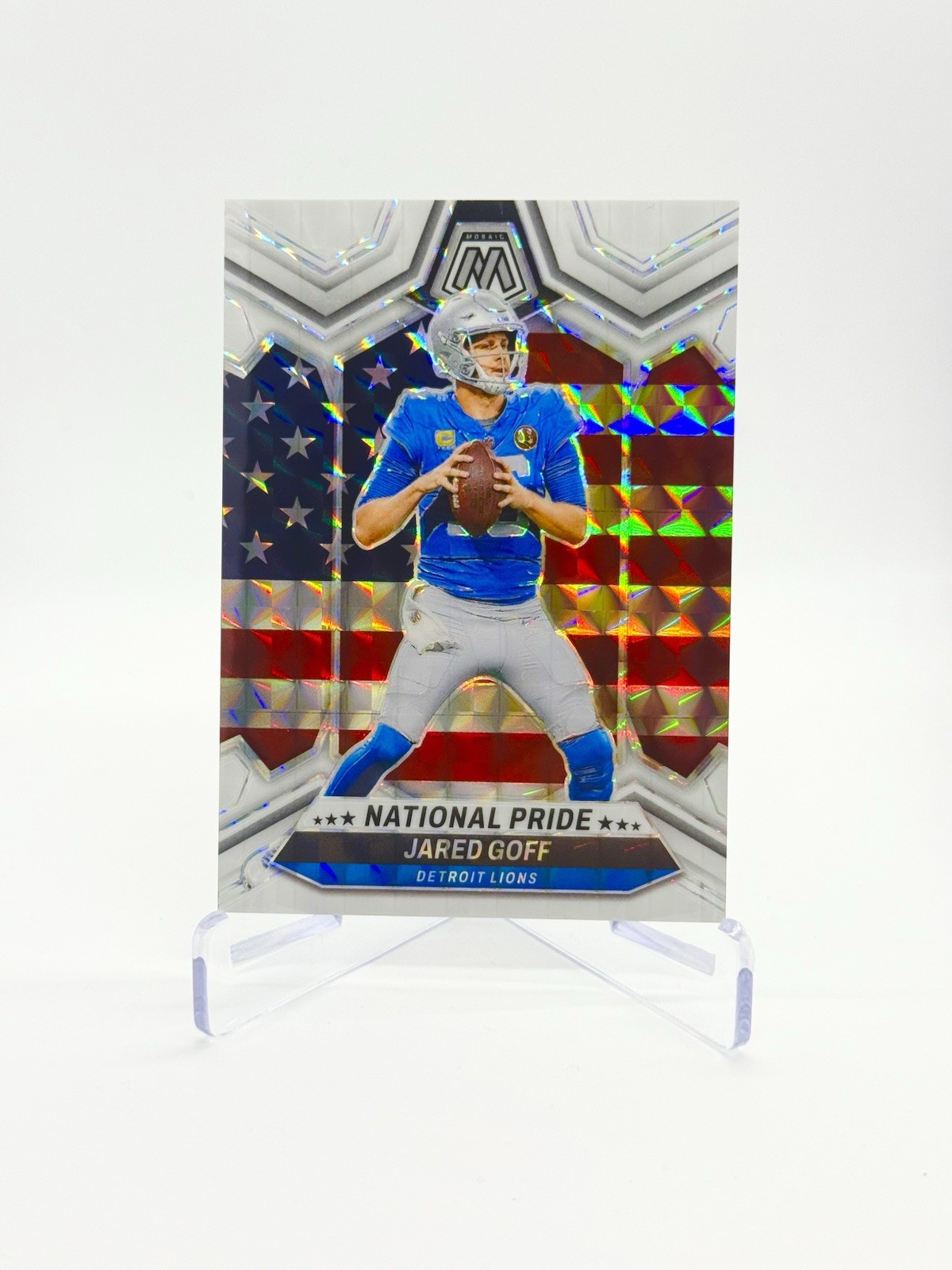 2024 Panini Mosaic JARED GOFF National Pride White Mosaic SSP /25 - LIONS