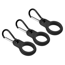 Silicone Water Bottle Clip with Buckle, 3pcs Drink Holder Hook, Black