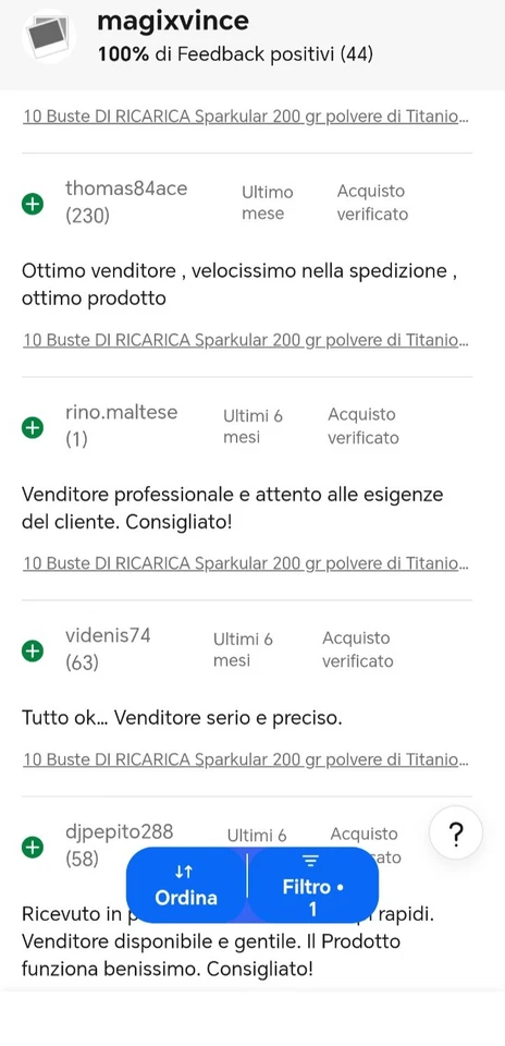 10 Buste INDOOR RICARICA Polvere Sparkular 200gr  TOP QUALITY  - Immagine 2 di 4