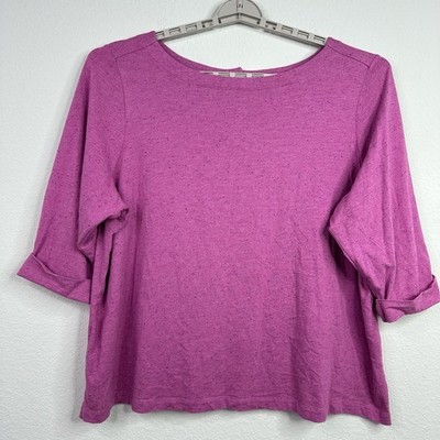 J.Jill Shirt Women 3X Pink Heather Modal 3/4 Sleeve Lounge Casual Lounge Relaxed