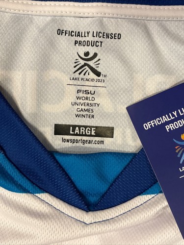 Camiseta deportiva de hockey Lake Placid Games World Games 2023 FISU grande nueva con etiquetas Universidad L - Imagen 2 de 12