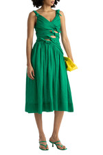Zimmermann Tiggy Size 4 16 Au/UK-12US Green Midi dress with Cutouts and bows