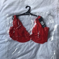 Image of Gossard Superboost Lace Non Padded Plunge Bra Chilli Red Size 38FF New with Tags