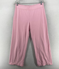 EILEEN FISHER Pants S Heavy Brushed Jersey Cotton Straight Ankle Pull On Pink