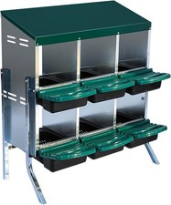 Metal Leg Chicken Nesting Box 6/8/10 Compartment Roll Away Egg Laying Coop