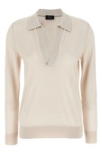 BRIONI Beige Cashmere And Silk Polo Shirt New & Authentic