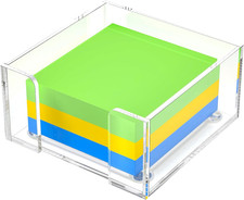 Sticky Note Holder, Clear Acrylic Notepad Holder for 3" x 3" Sticky Note Storage