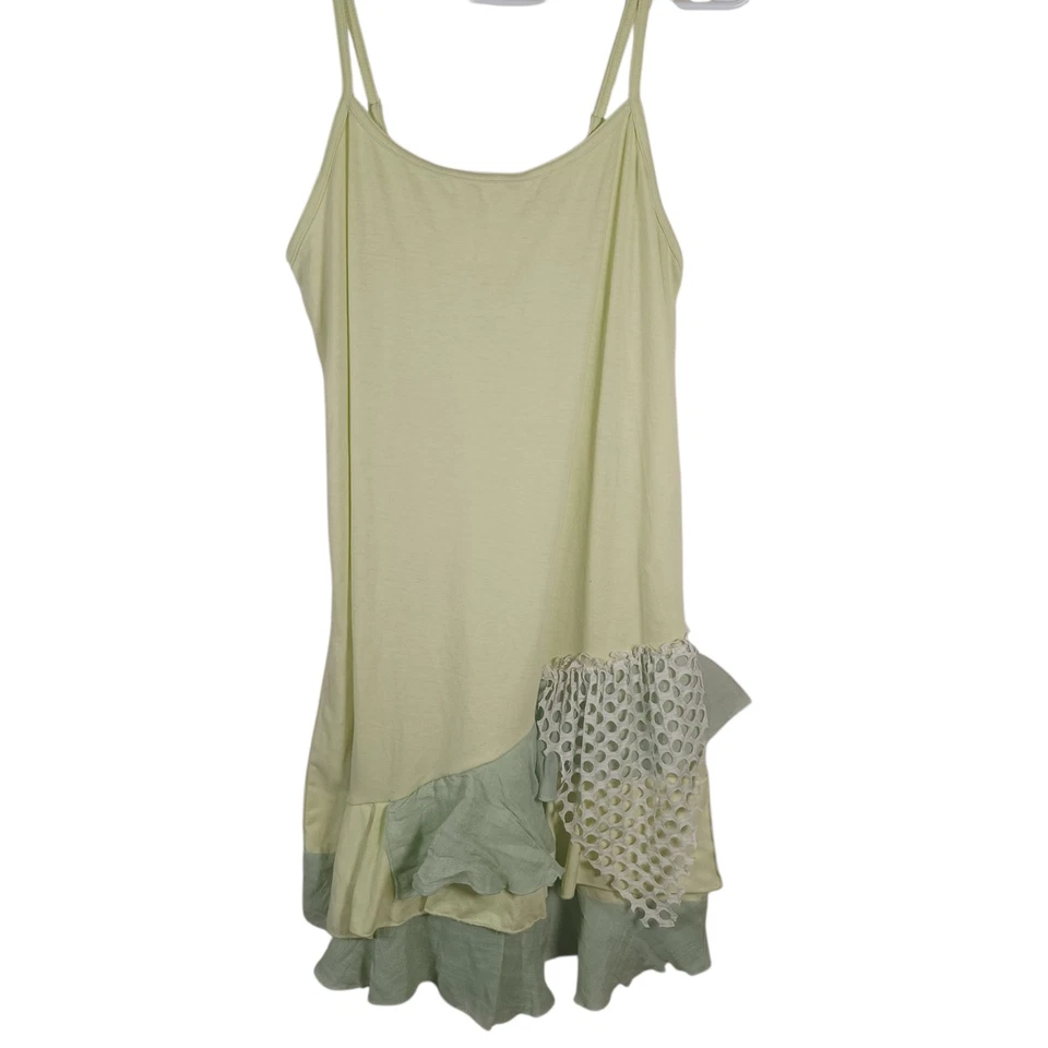 Pretty Angel Vtg Y2K Green Mermaid Fairycore Layered Mesh Spaghetti Strap Tank - Image 2 of 4