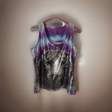 Maglia canotta Napoli paillettes tigre foderata taglia S