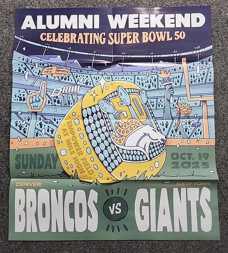 DENVER BRONCOS 2025 GAMEDAY POSTER PROGRAM NEW YORK GIANTS OCT 19TH FREE SHIP!!