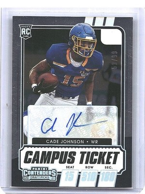Cade Johnson 2021 Contenders Draft Picks #319 College Campus Ticket /99 Auto