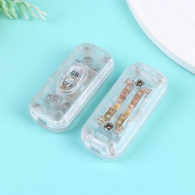 2pcs Black Inline Cord Switch 250V 6A On/Off Lamp Switch For Table Lamp Desk LED