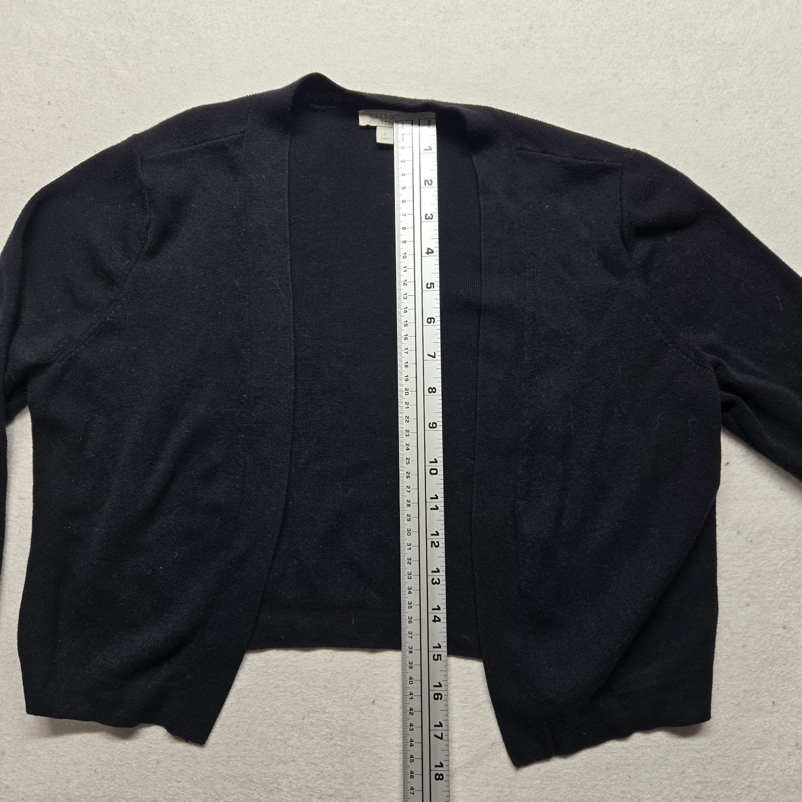 Talbots Solid Black Open Knit Cardigan Sweater To… - image 8