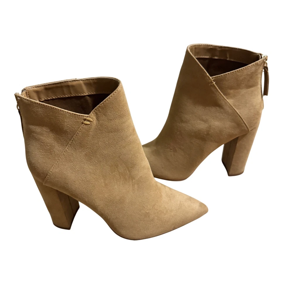 Botines de gamuza rosa lirio tostado punta tacón bloque - talla 7,5 nuevos sin caja Foto 4 de 4