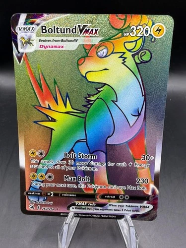 Boltund VMAX 267/264 Rainbow Rare Fusion Strike Pokemon Holo