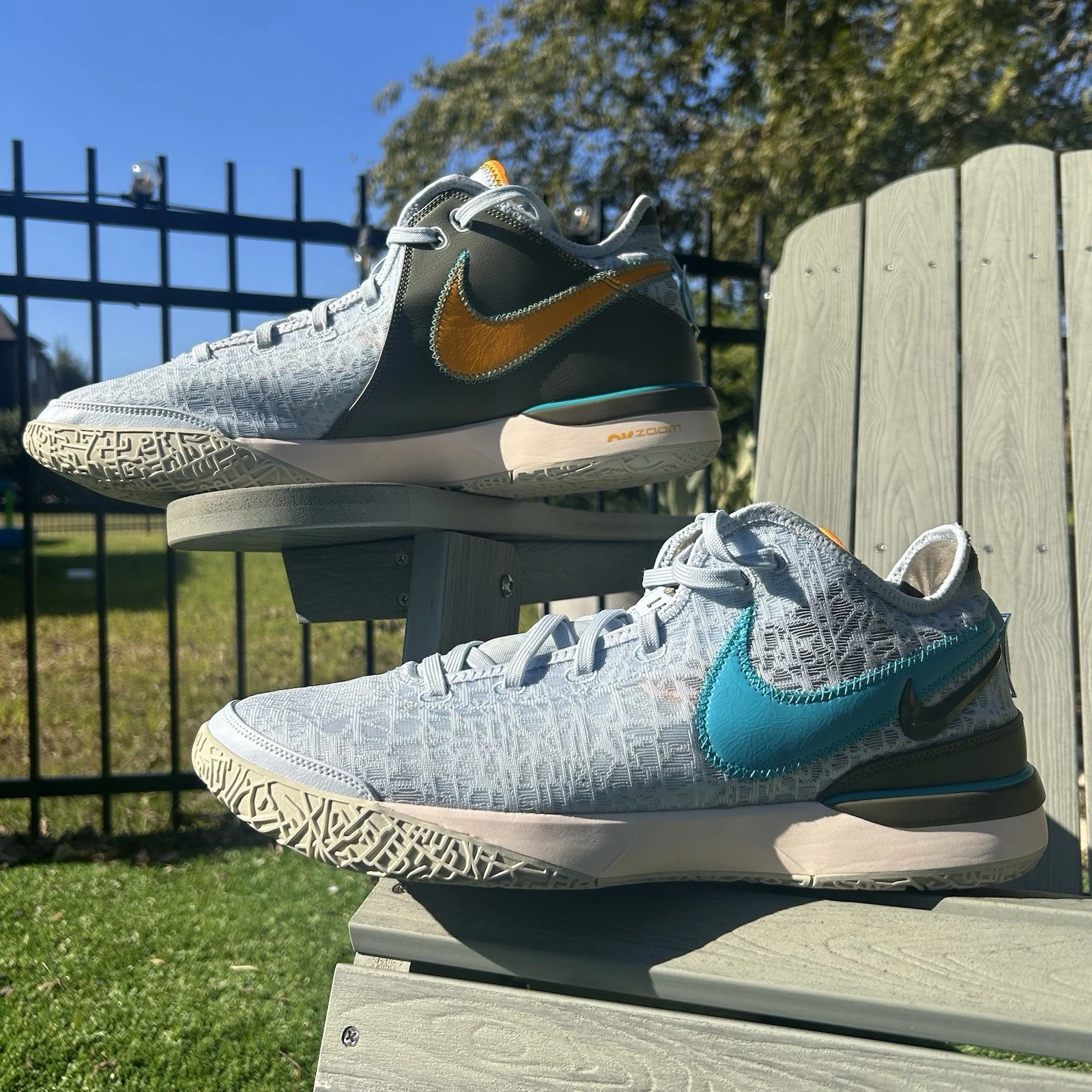 Nike Zoom LeBron NXXT Gen Mens Size 15 Blue Tint Teal Olive DR8784-400 Sneakers