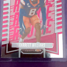 Panini Garrett Williams RC Rookie Arizona Cardinals Football Card #9. rookie card picture