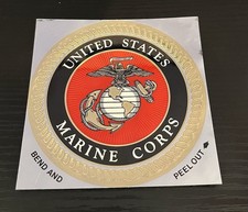 United States Marine Corps Round 4 inch foil Emblem Sticker Decal Militaria USMC
