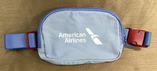 AA American Airlines Employee Fanny Pack Vintage Baby Blue with Red Clips