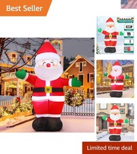 Charming 5 FT Inflatable Santa Claus with LED Lights for a Festive Holiday Lawn