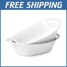 Oval Platter for Turkey, Large Serving Bowls - Set of 2