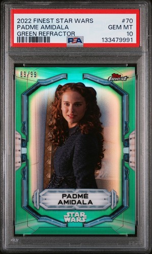 PADME AMIDALA 2022 Finest Star Wars #70 GREEN REFRACTOR/99 PSA 10 GEM MINT POP 2